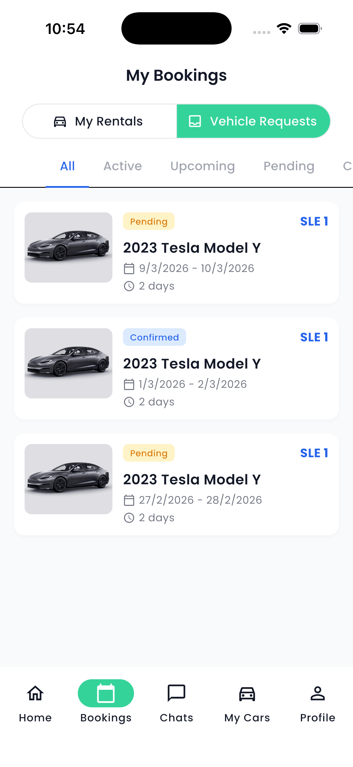 Marto booking and tracking screen